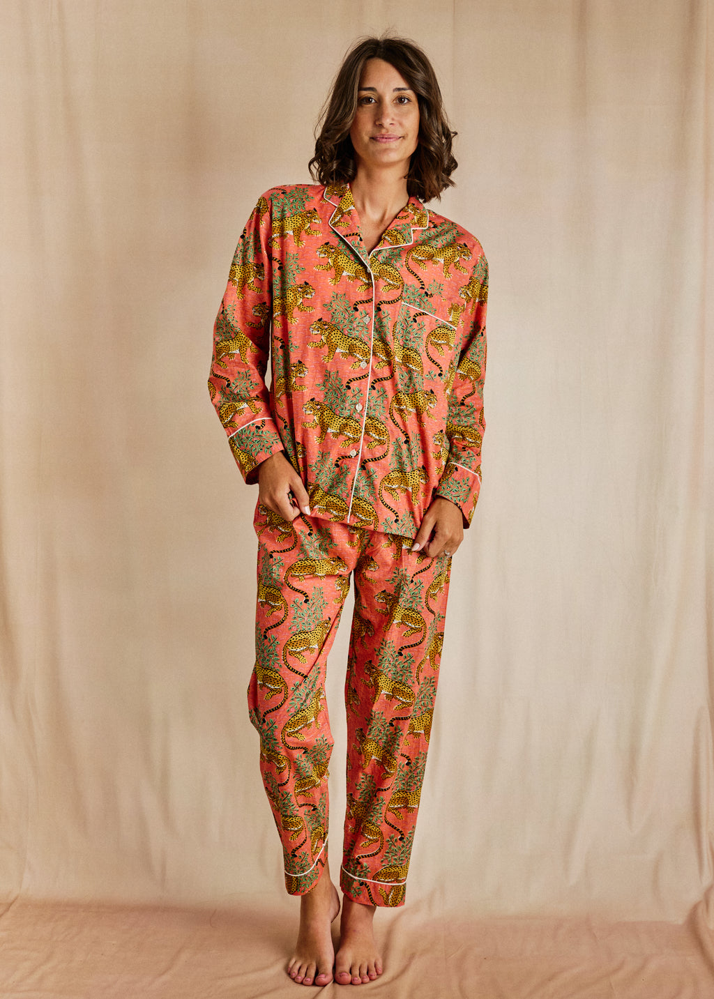 Cozy Long PJ Set - Saffron Safari