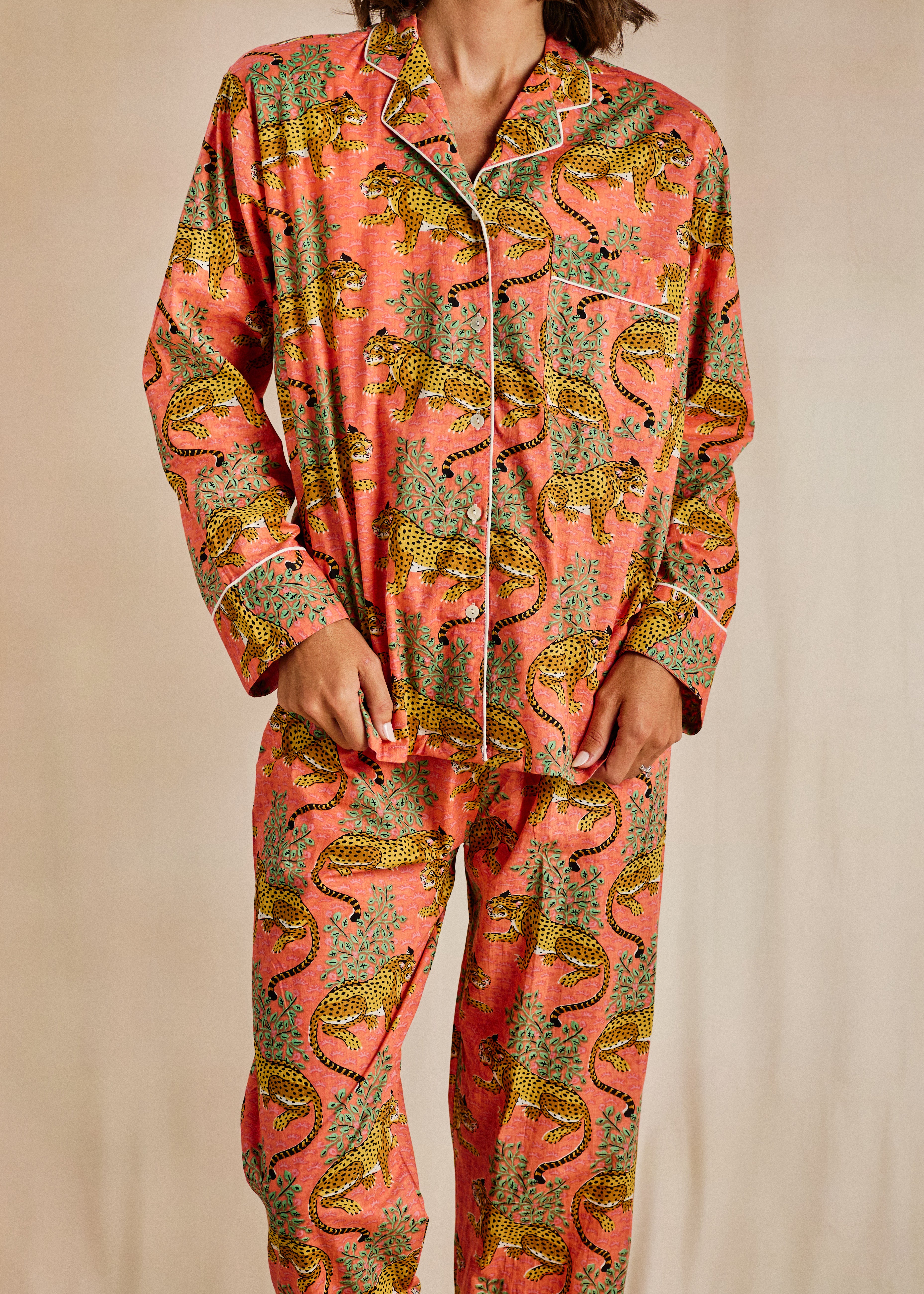 Cozy Long PJ Set - Saffron Safari