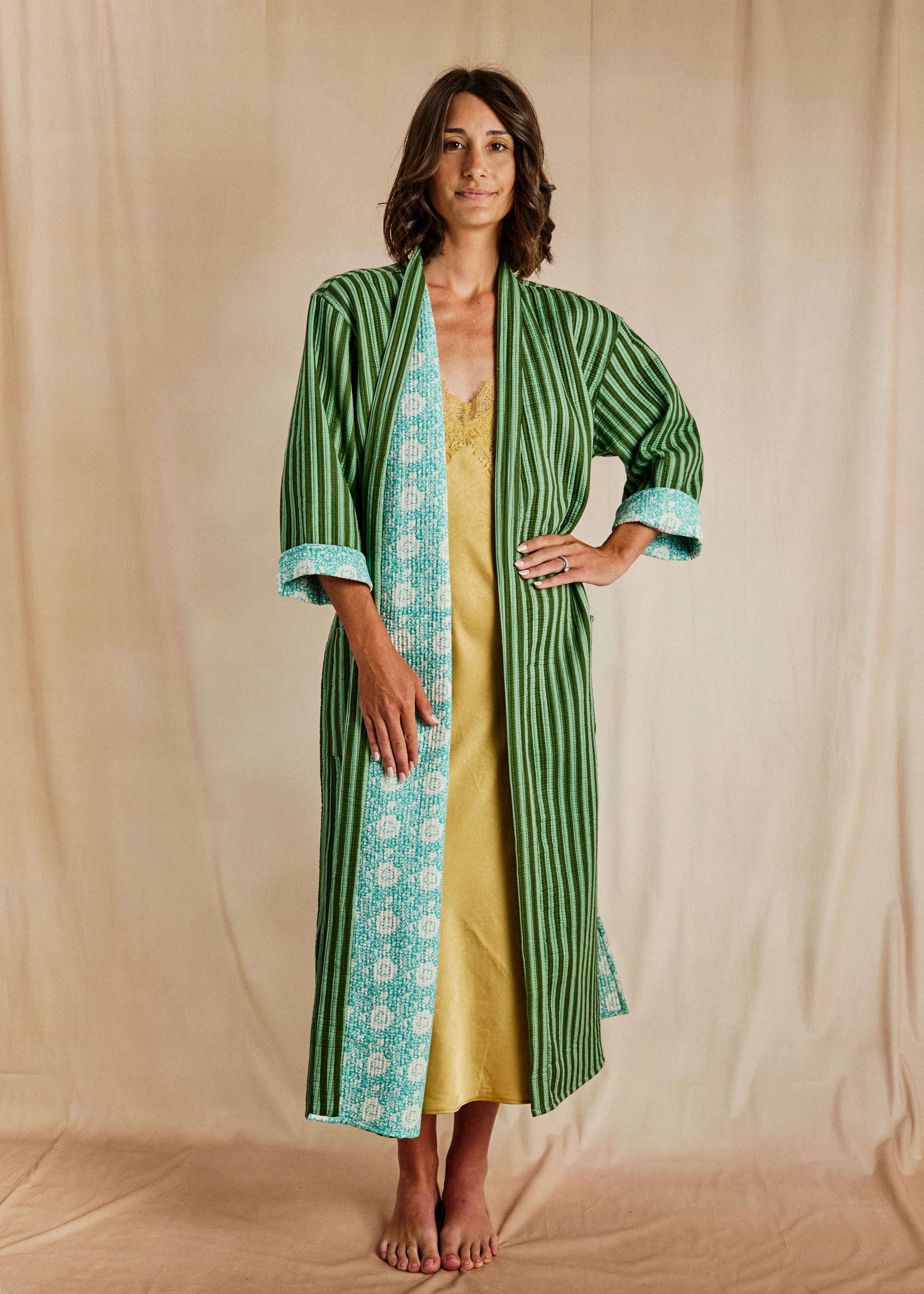 Haveli Robe - Desert Stripe