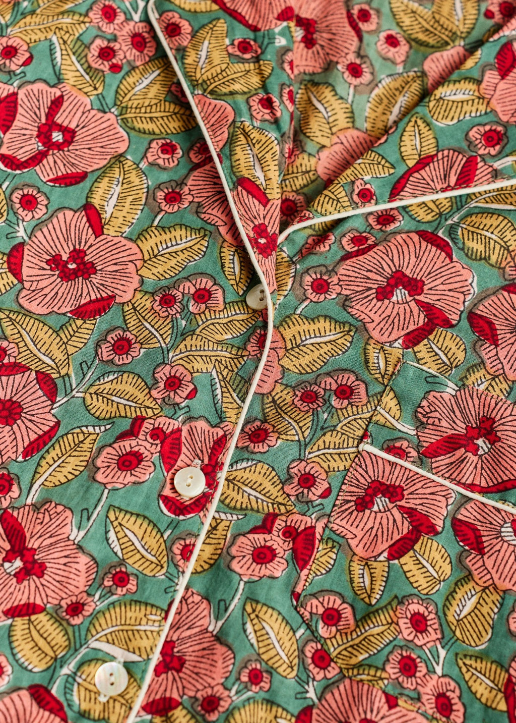 Cozy Long PJ Set - Blush Bloom - Cecily & Saffron