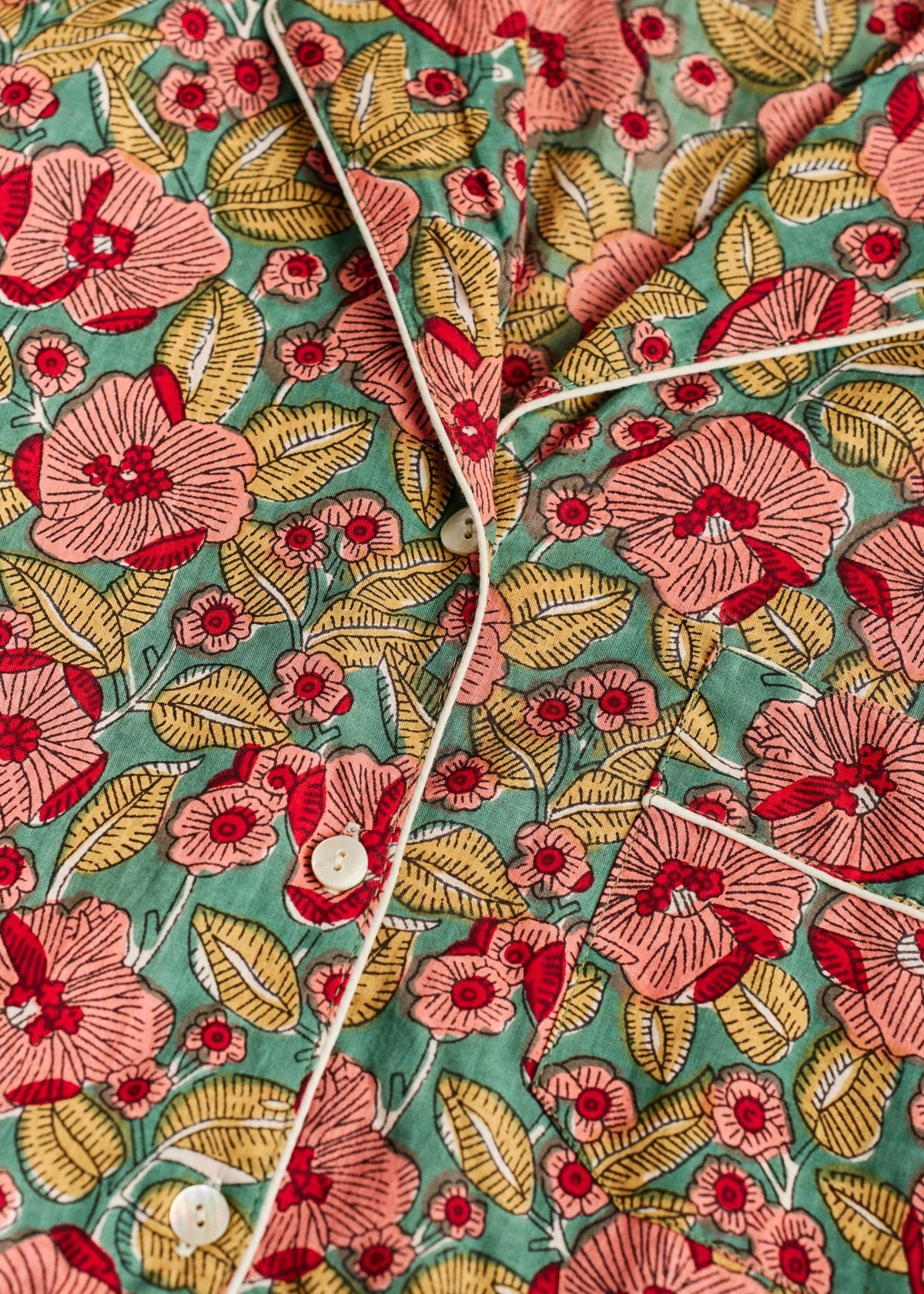 Cozy Long PJ Set - Blush Bloom - Cecily & Saffron