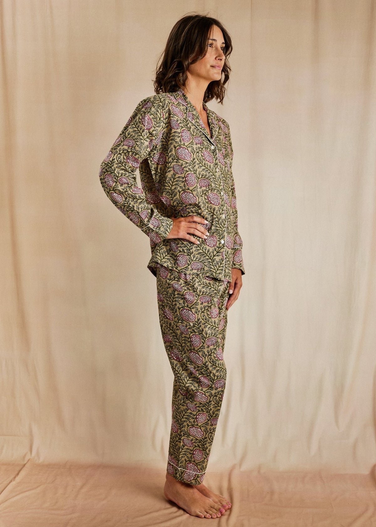Cozy Long PJ Set - Dahlia Bloom - Cecily & Saffron