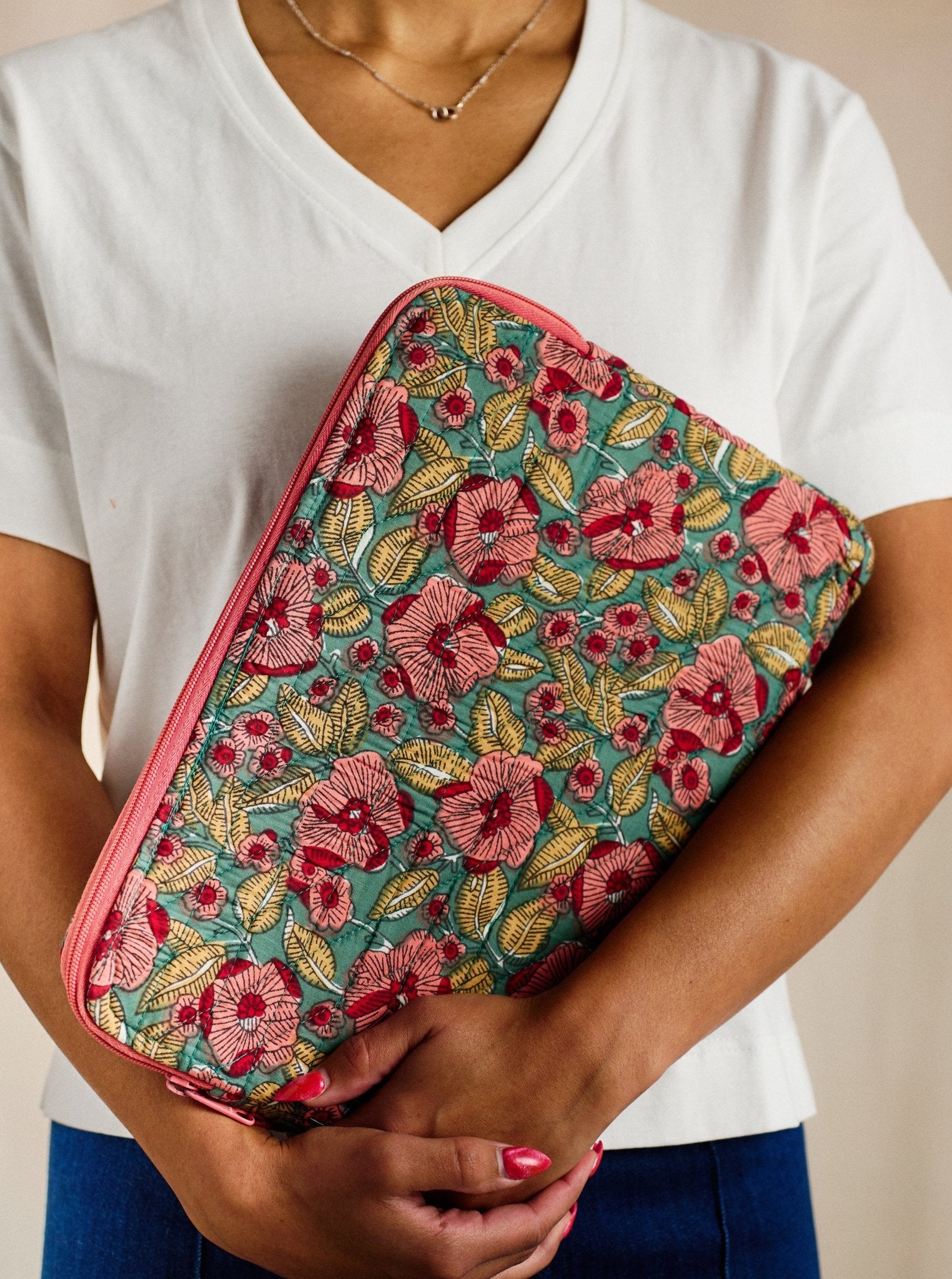 Laptop Sleeve - Blush Bloom - Cecily & Saffron